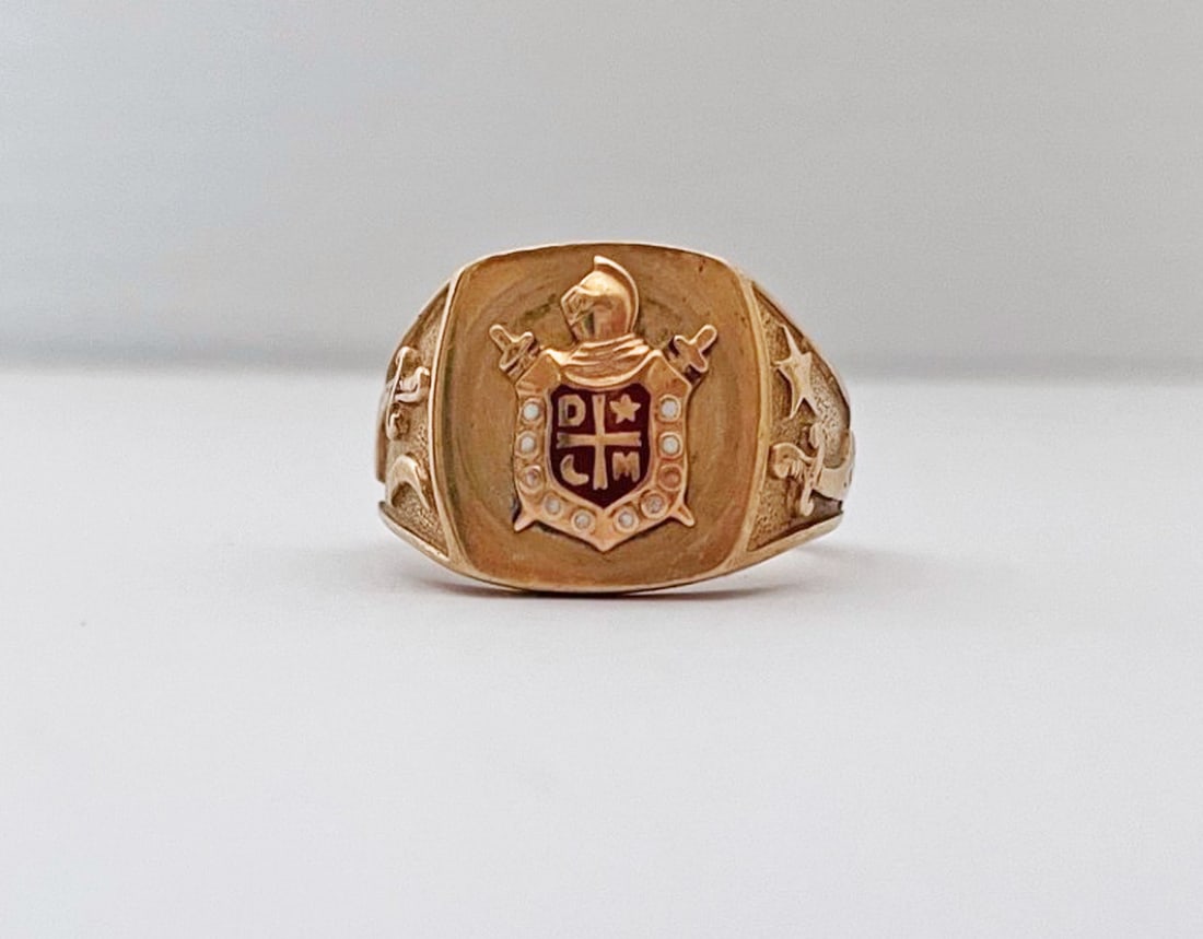 Vintage Knights Templar Demolay 10k Gold Ring (1 of 3)