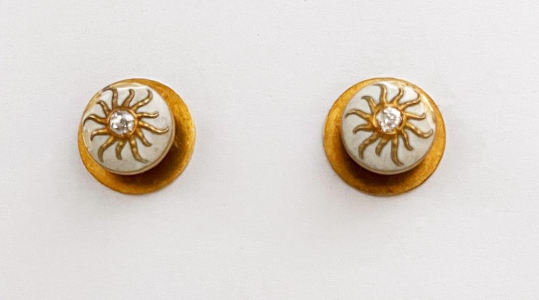 Pair of Edwardian 14k Gold Collar Buttons (1 of 3)