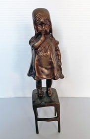After Juan Clara Bronze Girl on Chair