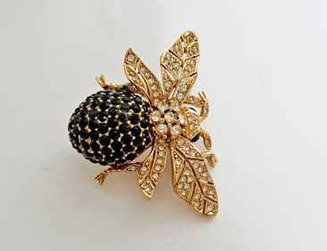 Ciner 100 Year Anniversary  Rhinestone Bee Pin