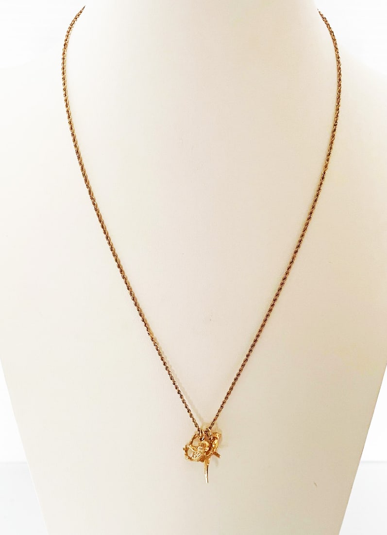 14k Gold Rope Chain with Figural Charms (1 of 2)