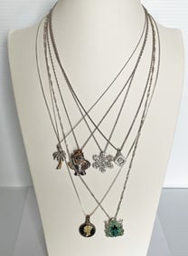Six Sterling Silver Necklaces