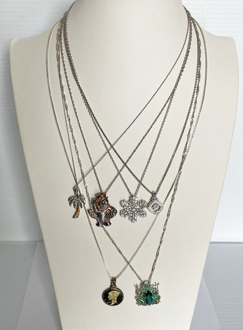 Six Sterling Silver Necklaces (1 of 4)