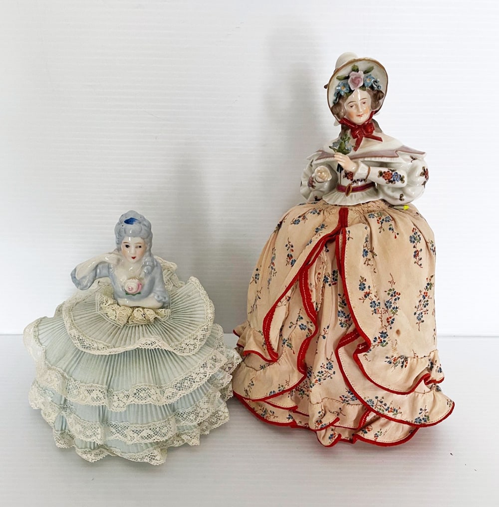 Two Porcelain Pin Cushion Dolls (1 of 2)