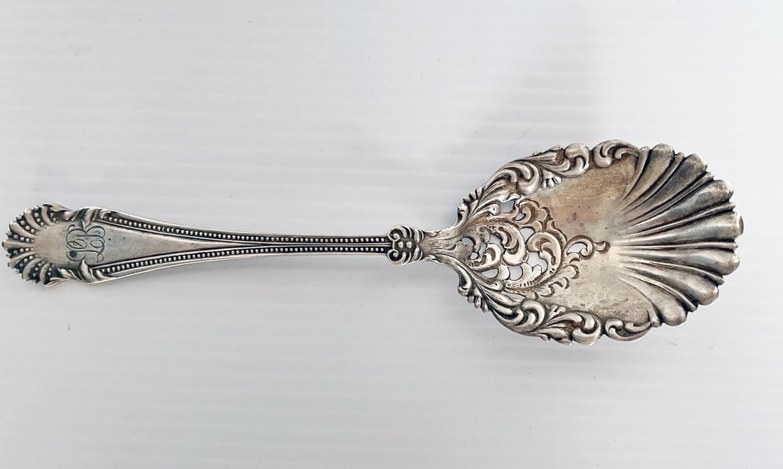 Pierced Sterling Silver Serving Spoon (1 of 2)