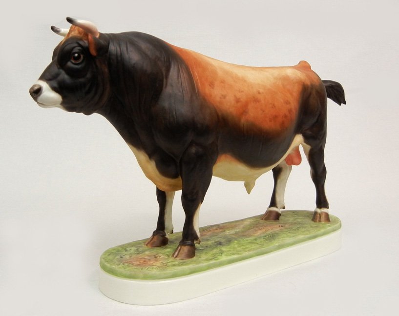 Royal Worcester bone china Jersey Bull by Doris Lindner: Royal Worcester bone china Jersey Bull by Doris Lindner, marked on bottom, copyright 1965, 7" high
