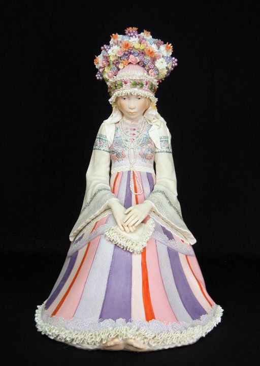 Cybis Polish Bride, No. 29, marked on bottom, 18" high : Cybis Polish Bride, No. 29, marked on bottom, 18" high x 11 1/2" across x 11 1/2" deep