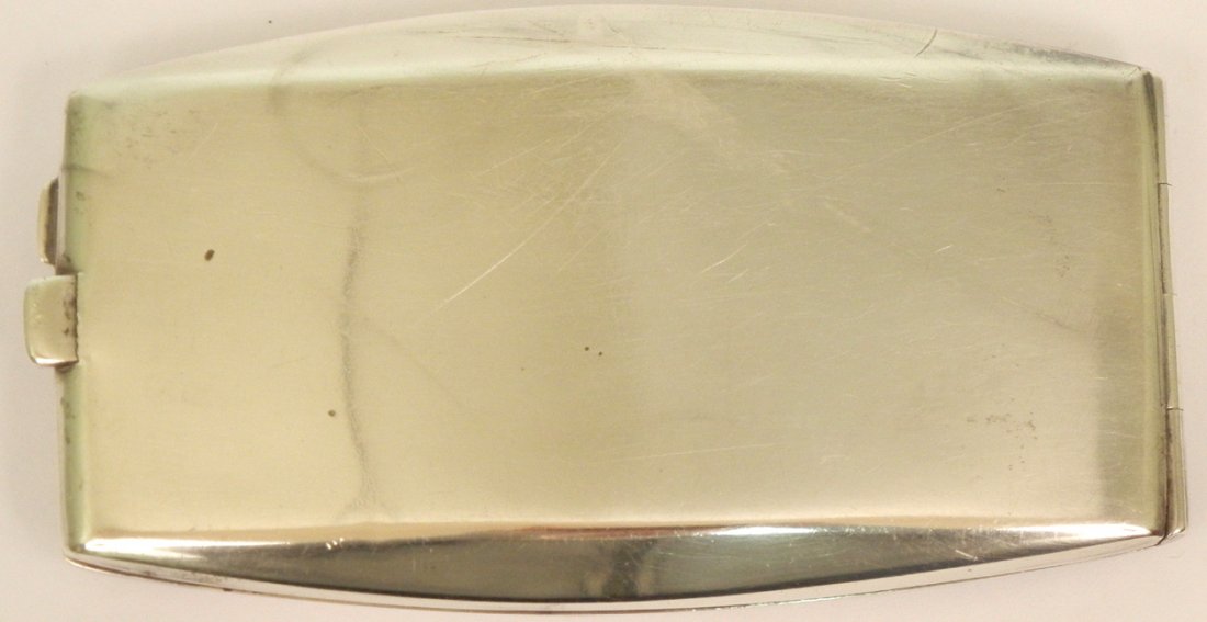 Enameled 900 silver calling card case, two seated kitte - 2