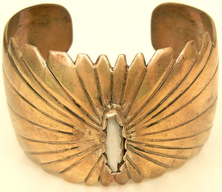 Native American handmade sterling silver and mother of 