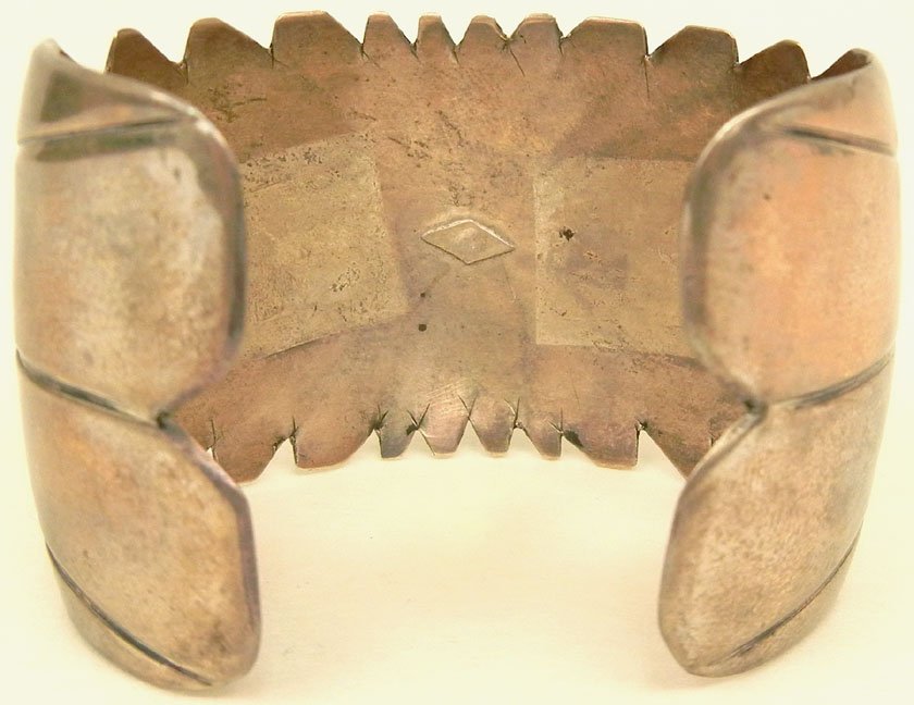 Native American handmade sterling silver and mother of  - 4