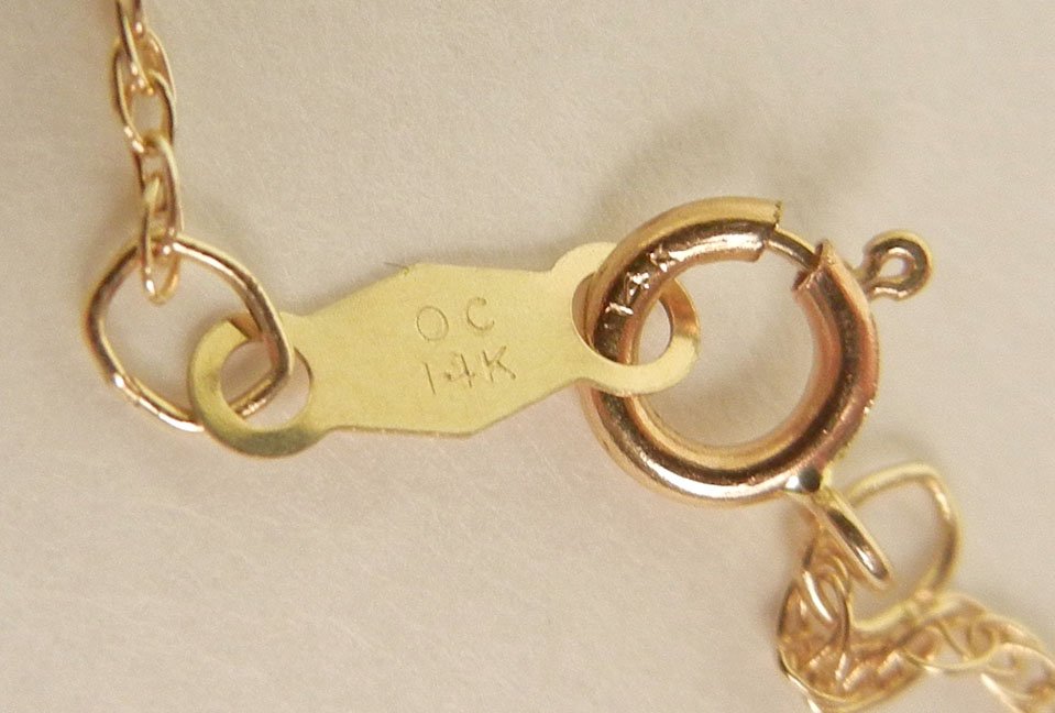 Gold and peridot necklace, 14k gold chain and pendant w - 3