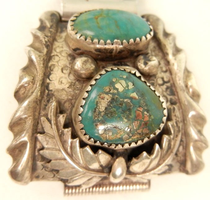 Native American handmade sterling silver and turquoise  - 6