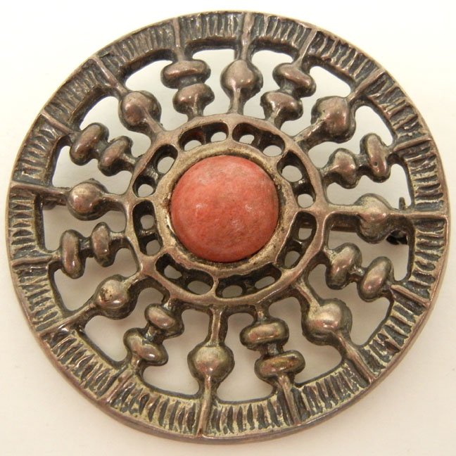 Two Scandinavian modern sterling silver pins including  - 2