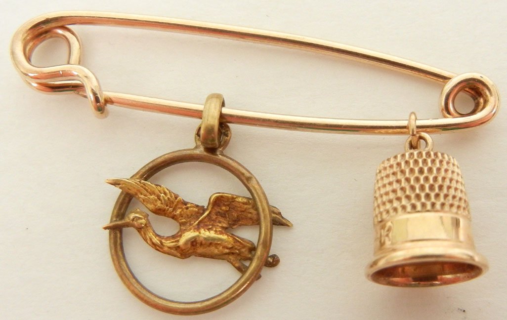 Gold charm bracelet, charm holder and charms, 14k rose  - 2