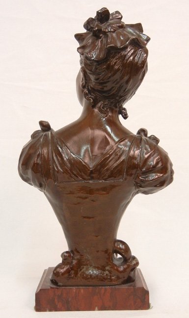 S. (Sylvain) Kinsburger painted spelter bust "Soubrette - 4