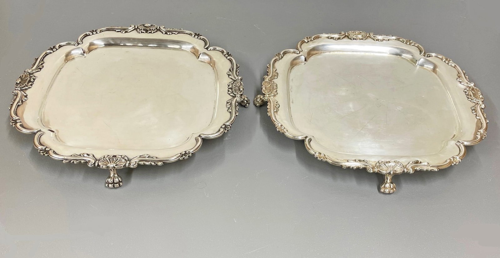 Pair of English Sheffield Salvers (1 of 4)