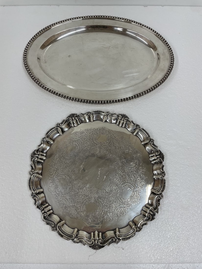 Two Silver Plated Gallery Trays (1 of 4)