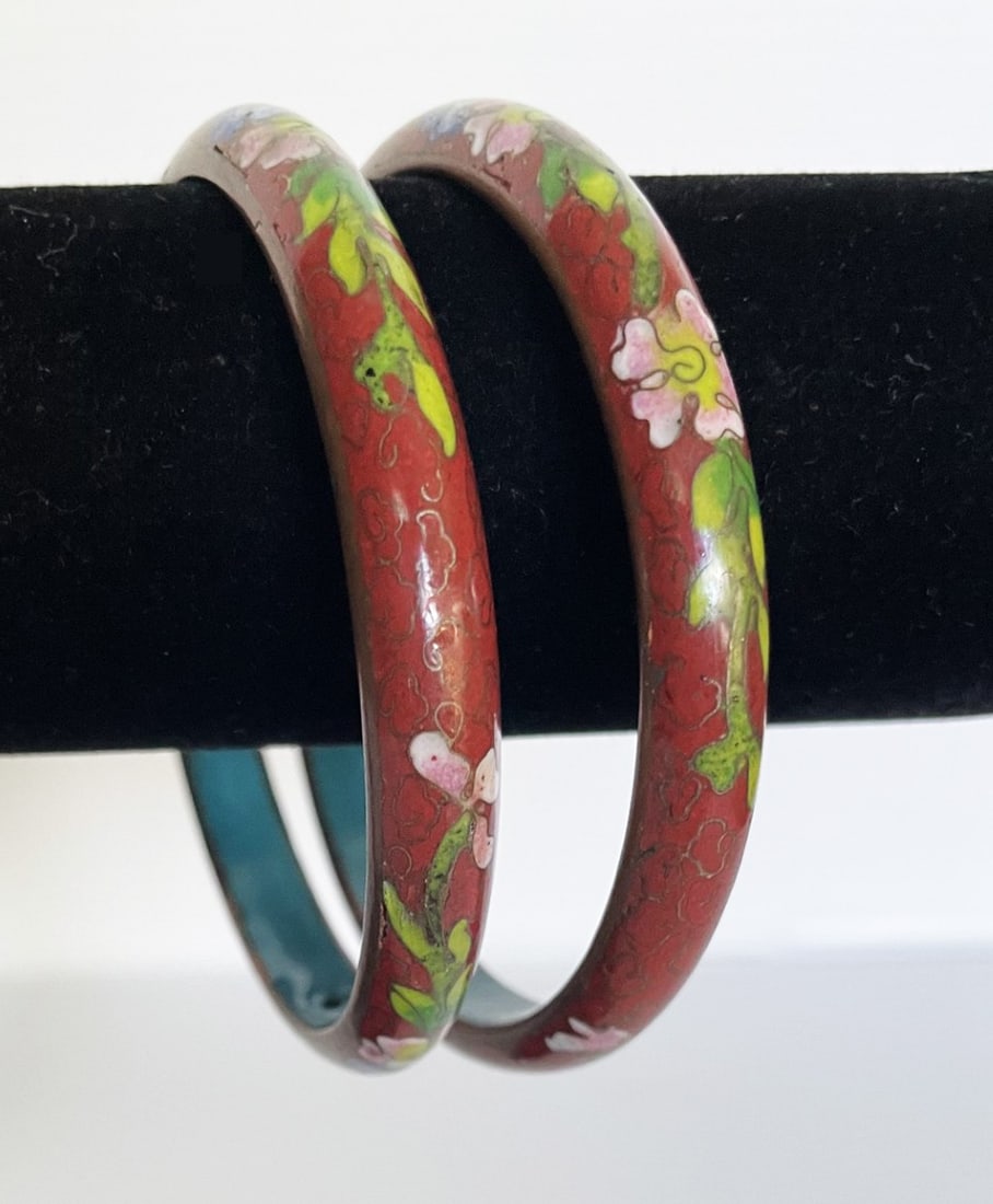 Two Vintage Cloisonne Bangle Bracelets (1 of 2)