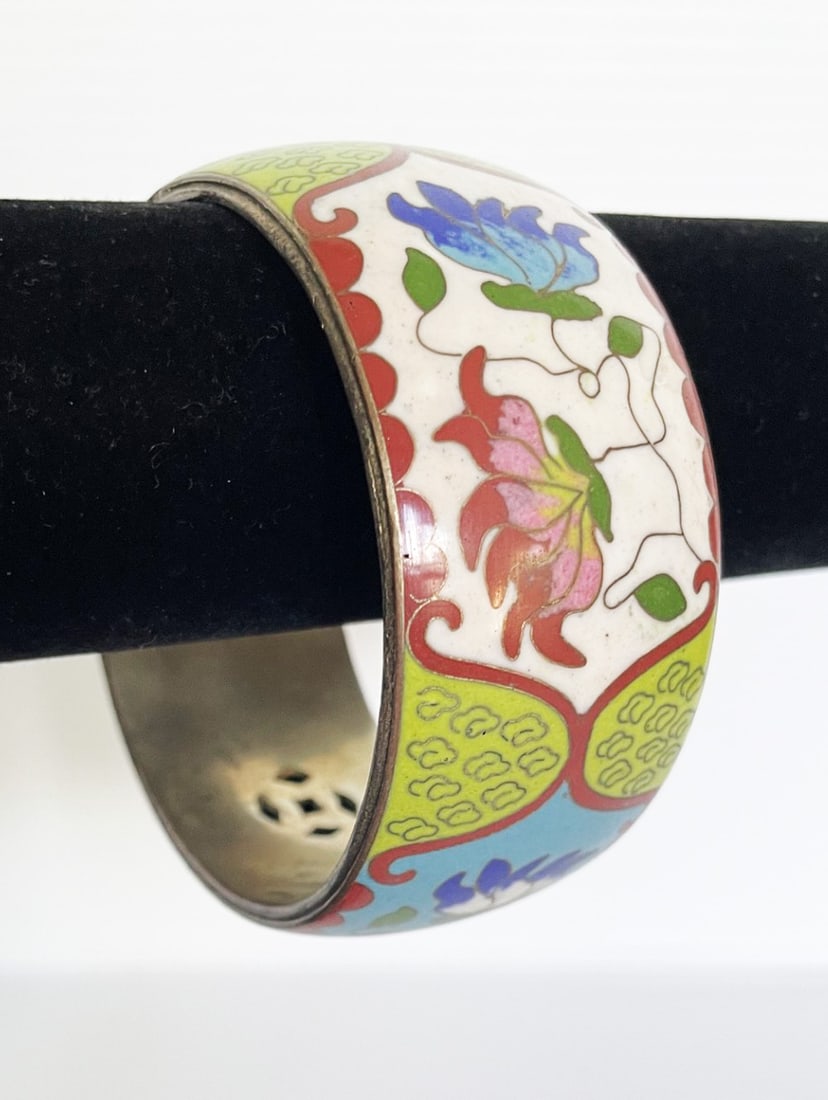 Wide Cloisonne Bangle Bracelet (1 of 1)