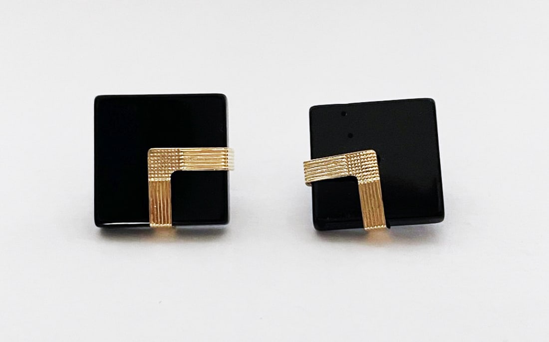 14k Gold Black Onyx Earrings (1 of 2)