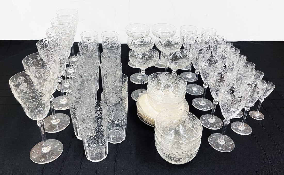 55 Piece Set of Kosta Sweden Crystal Stemware (1 of 3)