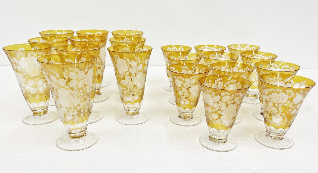 Early 20th C. Bohemian Glass Stemware (1 of 2)