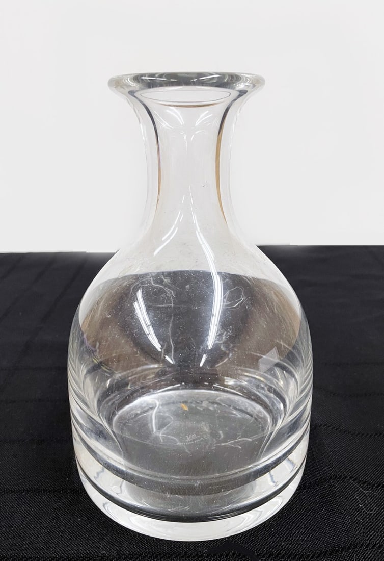 William Yeoward Crystal Carafe: William Yeoward crystal carafe, acid stamped on bottom, measures 8 1/4" high x 5" diameter