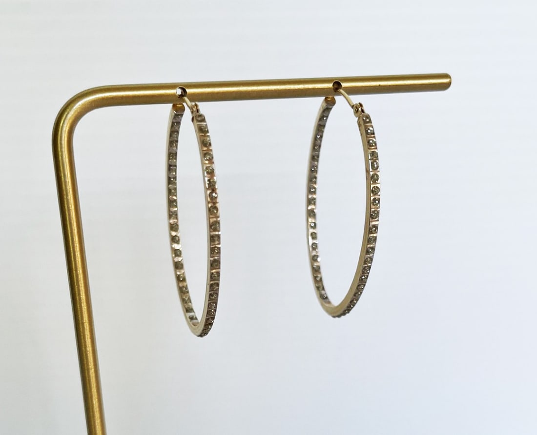 14k Gold Oval Hoop Earrings (1 of 2)