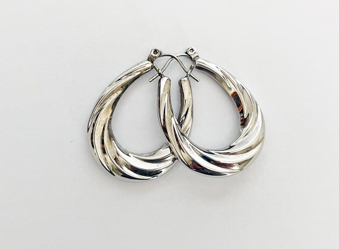 14k White Gold Hoop Earrings (1 of 2)