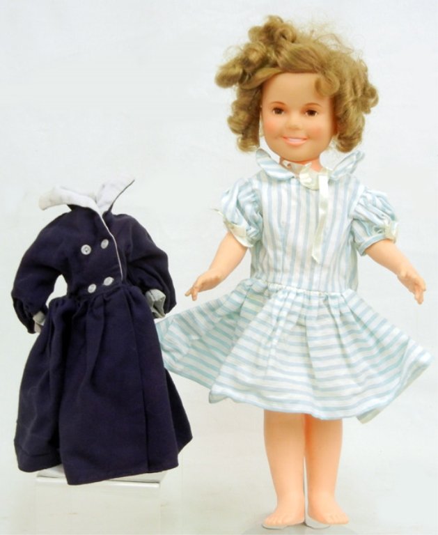 1972 Ideal Shirley Temple hard plastic and vinyl doll,: 1972 Ideal Shirley Temple hard plastic and vinyl doll, 16", marked on back, painted features