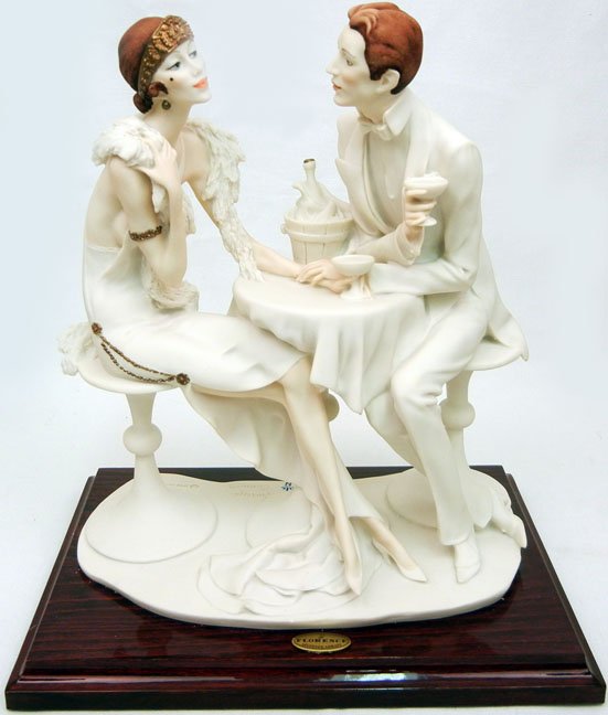Giuseppe Armani figurine, Cocktail Hour, mounted on bas: Giuseppe Armani figurine, Cocktail Hour, mounted on base, plaque on front, signed on back, 11 1/2" high x 10 1/4" across