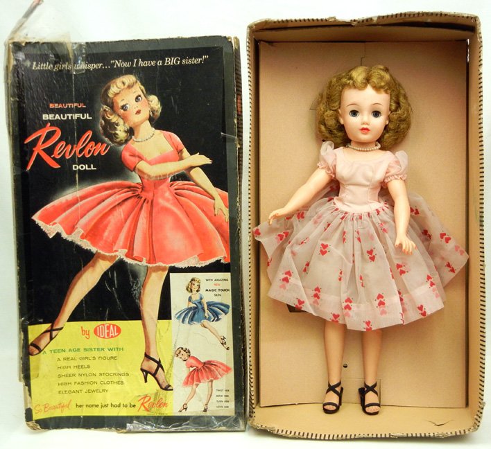 1950s Ideal 20" Miss Revlon fashion doll: 1950s Ideal 20" Miss Revlon fashion doll, all original in box, never played with, marked "Ideal Doll VT-20"