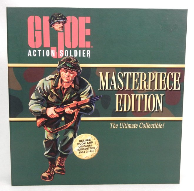 GI Joe Masterpiece Edition Action Soldier, new in box,: GI Joe Masterpiece Edition Action Soldier, new in box, Deluxe Book and Original Reproduction 1964 GI Joe, box measures 13 1/2" x 13 1/4" x 2 1/4"
