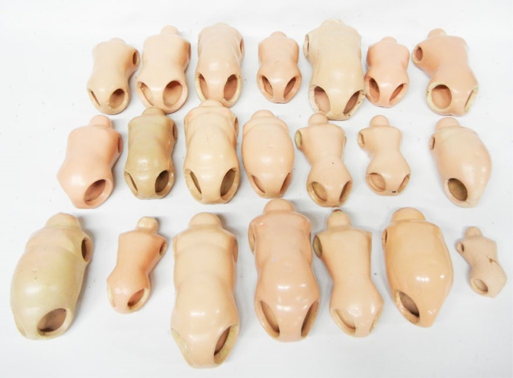 Large grouping of composition doll bodies: Large grouping of composition doll bodies, twenty-one total, three marked Effanbee U.S.A., one marked Effanbee Anne-Shirley, the rest are unmarked, various sizes