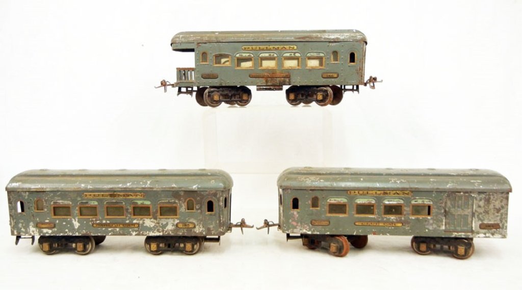 Three Ives Pullman pre-war cars: Three Ives Pullman pre-war cars, No. 184 Club car, No. 185 Parlour car, No. 186 Observation car, standard gauge