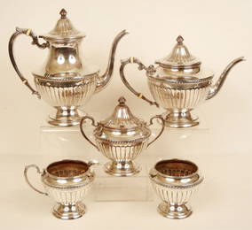 Five piece sterling silver tea and coffee service