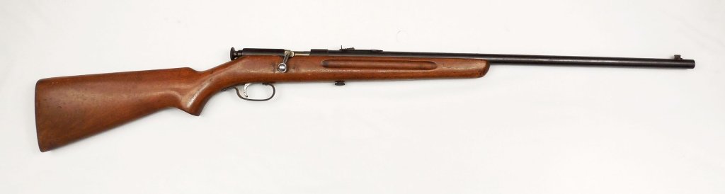 Springfield .22 S.L.L.R. rifle: Springfield .22 S.L.L.R. rifle, by J. Stevens Arms, bolt action, single shot, Model 53-B, no serial number, barrel length 24", overall length 41", C&R Yes, Background check Yes