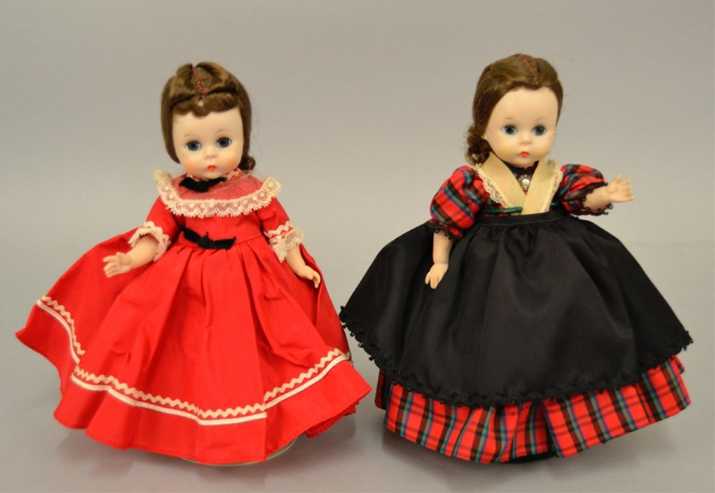 Two 8" bent knee Madame Alexander Little Women dolls: Two 8" bent knee Madame Alexander Little Women dolls, 1960's, Jo and Marme, original tagged outfits
