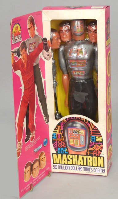 Maskatron Six Million Dollar Man's Enemy sealed in box: Maskatron Six Million Dollar Man's Enemy factory sealed in box, by Kenner, No. 65600, box is 14" x 5 1/8" x 3 3/8"