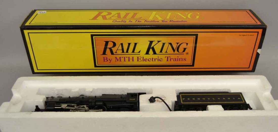 Rail King 4-6-2- Steam Locomotive in box,: Rail King 4-6-2- Steam Locomotive in box, Pennsylvania 4-6-2 K-4s Pacific Steam Engine with Protosound Cab #5446, Item No. 30-1138-1, in original box, box measures 28" x 6 3/8" x 5 1/8"