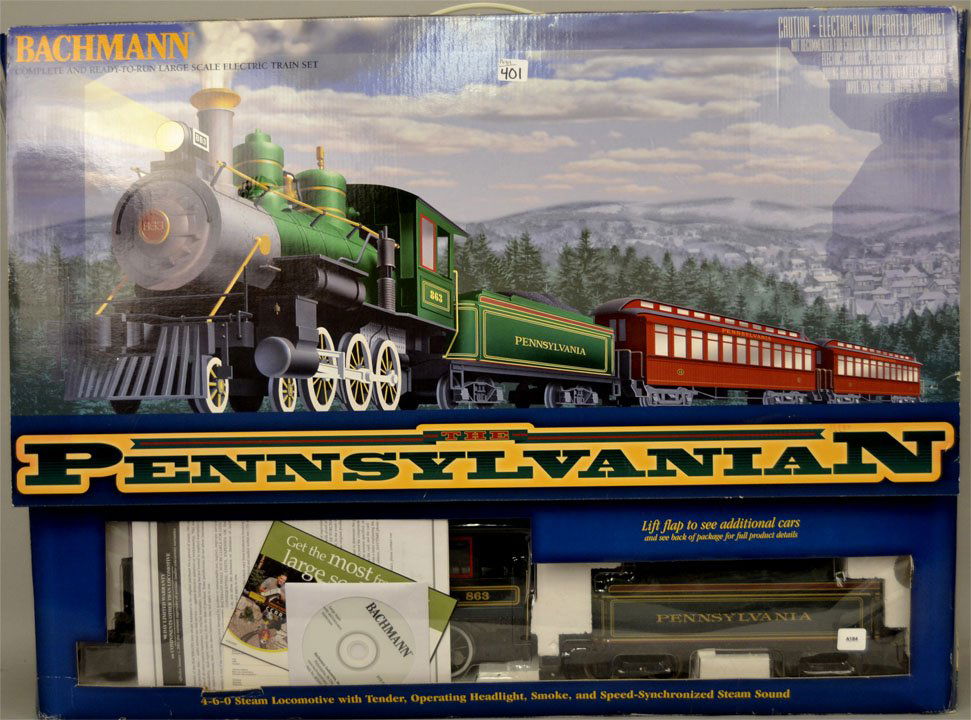 Bachmann Big Haulers The Pennsylvanian in original box: Bachmann Big Haulers The Pennsylvanian in original box, Item No. 90082, G scale train set, box measures 25" x 33" x 7"