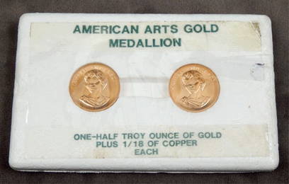 American Arts gold medallion set of two