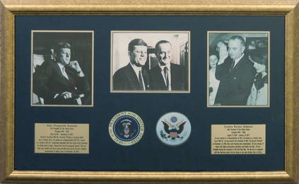 Framed Presidential triptych