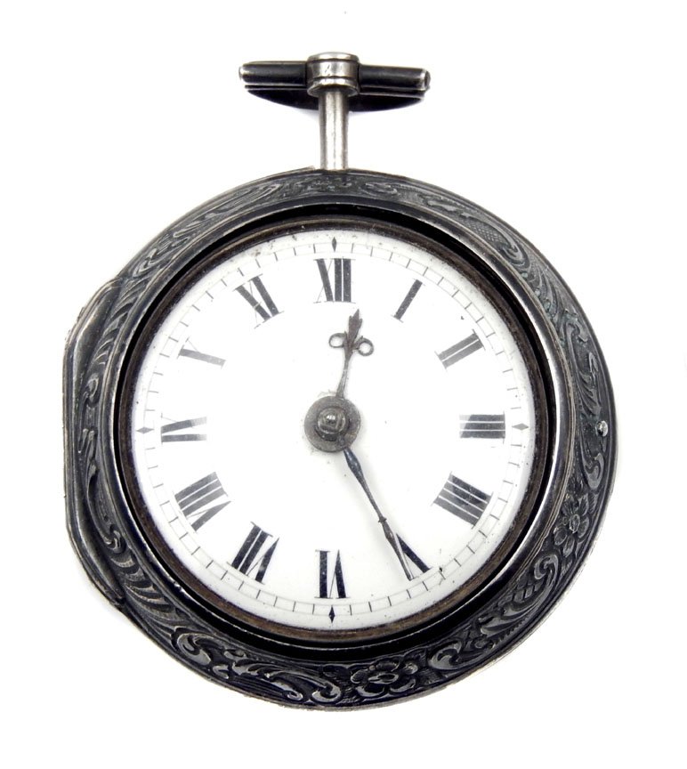 Thomas Wagstaffe Pocket Watch: Thomas Wagstaffe pocket watch, watch and case have matching serial numbers, case with English sterling silver hallmarks, London 1763 Thomas Wagstaffe