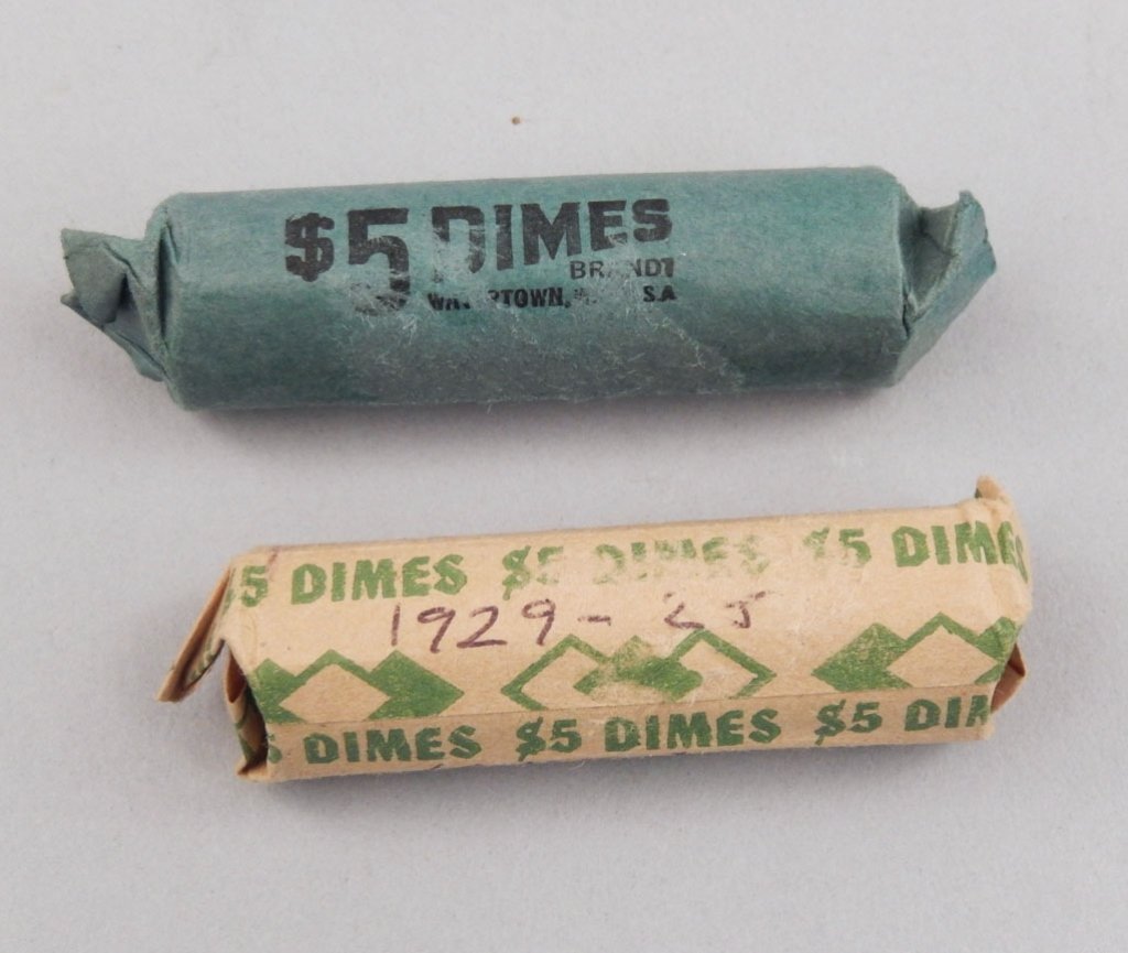 Two $5.00 rolls of Mercury dimes (1 of 2)
