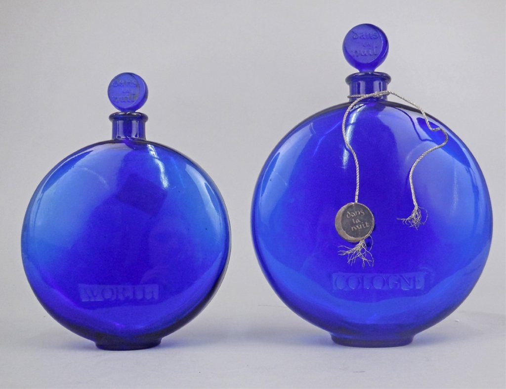 Two cobalt Lalique Worth bottles (1 of 4)