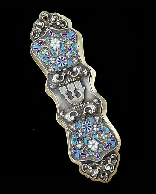 Russian silver cloisonne enameled mezuzah (1 of 3)