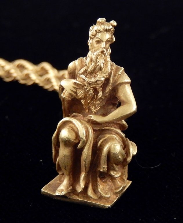 18k gold Moses charm and necklace (1 of 3)