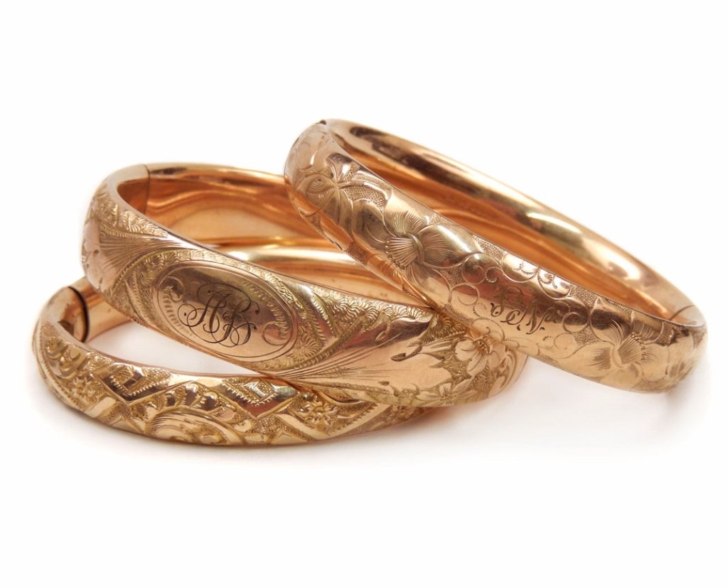 Three gold-filled bangle bracelets (1 of 5)