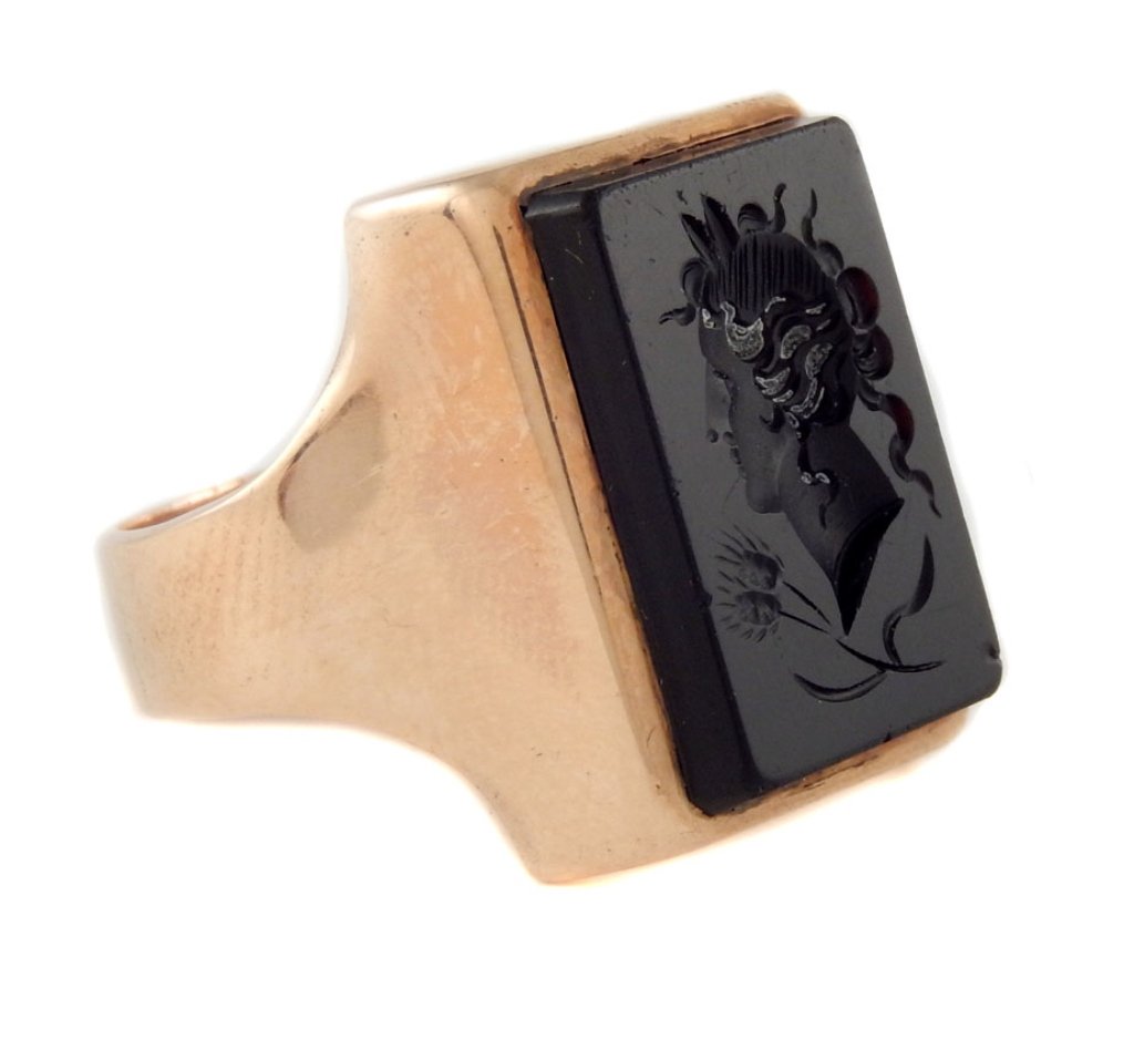 14k rose gold intaglio cameo ring (1 of 1)